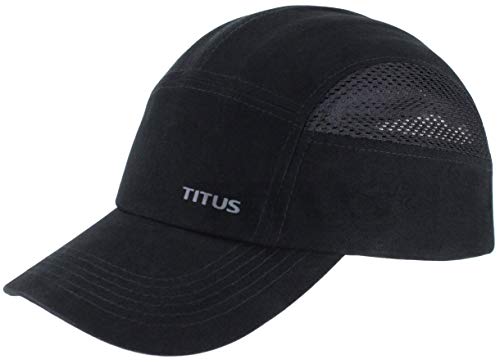 TITUS Lightweight Safety Bump Cap - Baseball Style Protective Hat (Large Vent, Black)