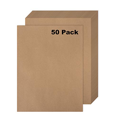 50 Kraft Paper - Rustic Sketch Drawing Art Paper - Journal & Scrapbooks Ideal for Brown Stationery Paper, D.I.Y. Project - Letter Size Kraft Paper - Laser & Inkjet Printer 8.5 x 11 Inches