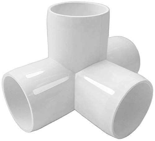 SELLERS360 4Way 1/2 in Tee PVC Fitting Elbow - Build Heavy Duty PVC Furniture - PVC Half inch Elbow Fittings [Pack of 12]