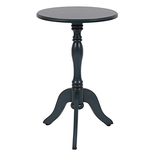 Decor Therapy Simplify Pedestal Accent Table, 15x15x24, Antique Navy