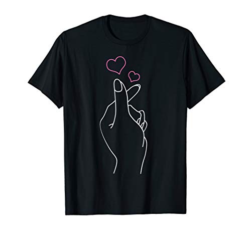 K-Pop Hand Symbol Heart K-Drama Korean Pop Music Fan Gift T-Shirt