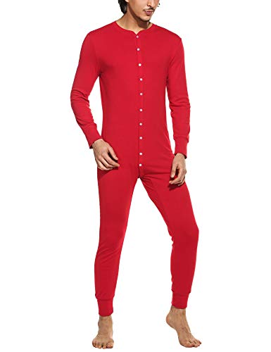 Hotouch Men's Full Length X-Temp Thermal Union Suit Red S