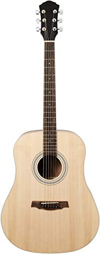 AmazonBasics Beginner Full-Size Acoustic Guitar with Strings, Picks, Tuner, Strap, and Case - 41-Inch, Spruce and Okoume