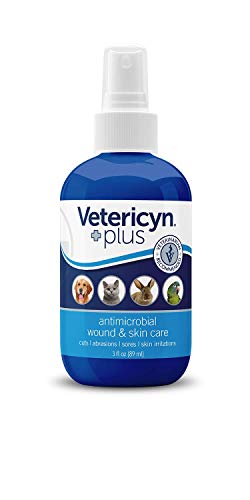 Vetericyn Plus Antimicrobial Wound and Skin Care. Spray to Clean Cuts and Wounds. Itch and Irritation Relief. for Cats, Dogs, Livestock and More. 3 oz. (Packaging/Bottle Color May Vary)