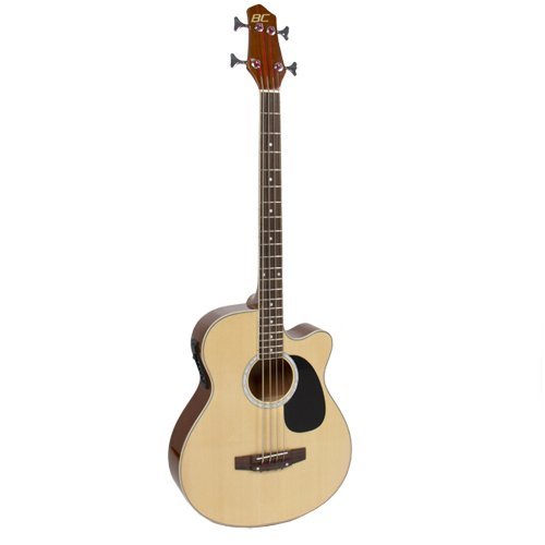 Best Choice Products Acoustic Electric Bass Guitar - Full Size, 4 String, Fretted Bass Guitar - Natural