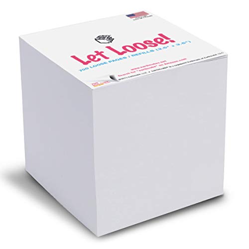 EARTHCUBE Loose Refill Pages (No Box) Blank White 3.5 Inch Size for Your Memo Holder (Not Sticky) Made in USA (Paper US or CAN) 700 Pages 100% Recycled 'Let Loose!'