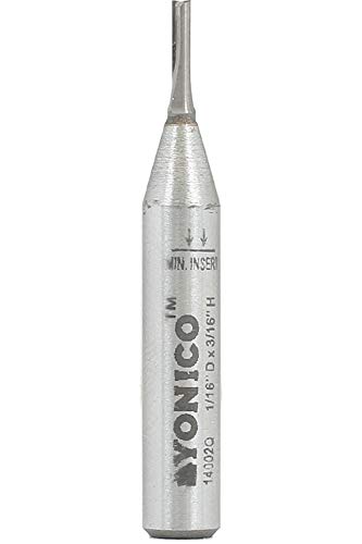 Yonico 14002q 1/16-Inch Diameter Solid Carbide Insert Straight Router Bit 1/4-Inch Shank