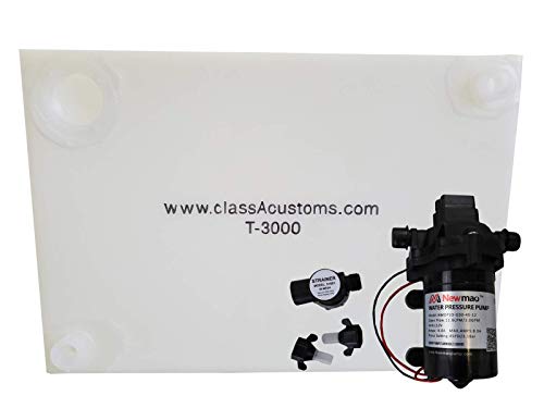Class A Customs | 30 Gallon RV Concession Fresh Water Tank with 12 Volt Water Pump | T-3000-PUMP