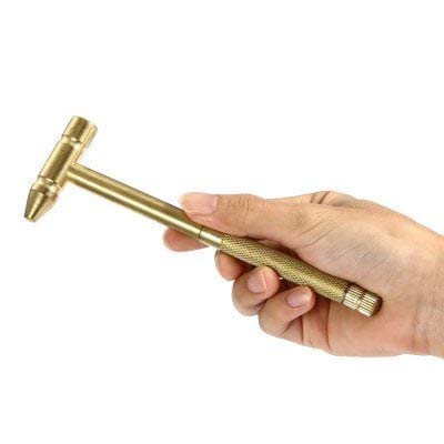 Kinobo 6 in 1 Mini Multifunction Copper Hammer & Screwdriver Hand Tools Ideal for Watchmaker Jewelers and Eating Walnuts. (Gold)