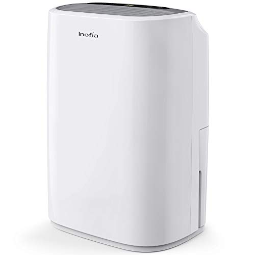 Inofia 30 Pints Dehumidifiers for Home Basements with Continuous Drain Hose Outlet and 4-Pint Water Bucket, Intelligent Humidity Control for Bedroom Bathroom Garage and Rooms up to 1056 sq. ft.