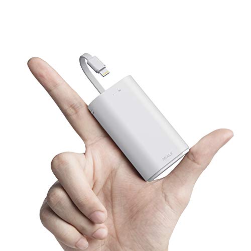 iWALK Portable Charger 9000mAh Ultra-Compact Power Bank with Built-in Cable, External Battery Pack Compatible with iPhone 12 mini, iPhone 12, 12 Pro, Max, 11, 11 Pro, 11 Pro Max, XS, X, XR, 8, 7, iPad