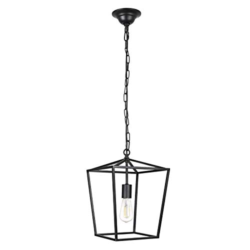 Paragon Home Pendant Light Hanging Lantern Lighting Fixture for Kitchen and Dining Room, Industrial Retro Iron Chandelier Fixture,E26 Base, Black (Bulbs Not Included)