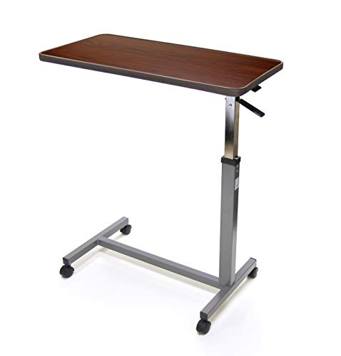 Invacare Overbed Table, with Tilt Top, Height Adjustable, 6418