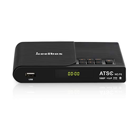 Leelbox Converter Box, 1080P ATSC Digital Tuner Box for Analog TV, Supports Recording PVR, Live TV Shows, Multimedia Playback, H.265 Video Decoding, IR Search, Free Local TV