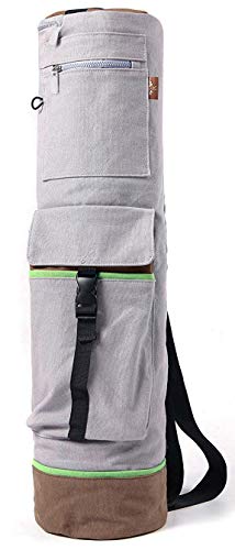 Heathyoga Yoga Mat Bag Full-Zip Exercise Yoga Mat Carry Bag - Multi-Functional Inner/Outer Storage Pockets & Adjustable Shoulder Strap - 28” X 7” Yoga Bag Fits Most Yoga Mat Sizes
