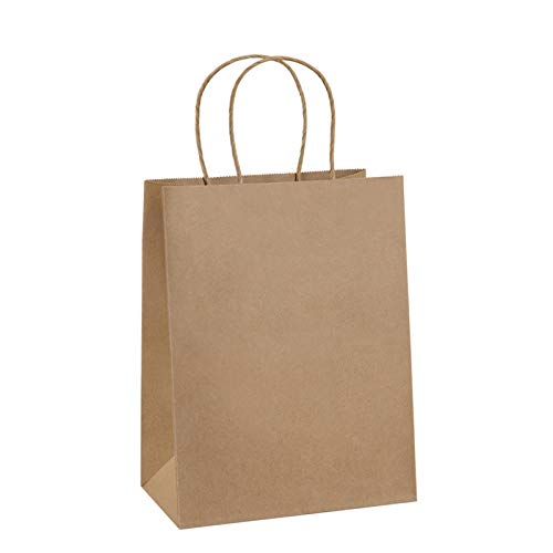 BagDream Gift Bags 8x4.75x10.5 50Pcs Paper Bags, Shopping Bags, Kraft Bags, Retail Bags, Party Bags, Brown Paper Gift Bags with Handles Bulk