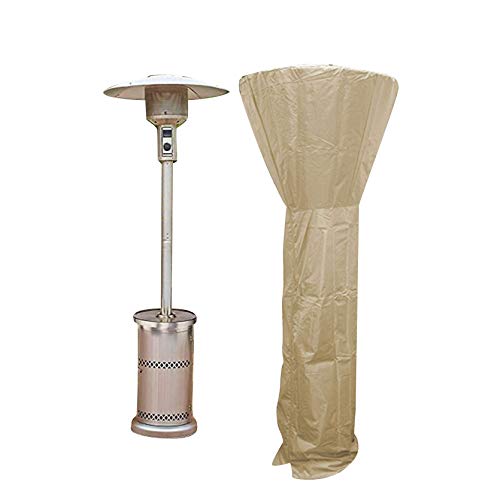 YANDING Stand-up Patio Heater Cover with Zipper, Heavy Duty Oxford Waterproof Heater Covers for Outdoor Heaters,Breathable Material, Anti-UV (1 Pack H88xD32x17 in, Beige)