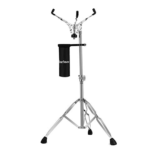 Snare Drum Stand with Drum Sticks Holder, Starfavor Double Braced Adjustable Practice Pad Stand Extended Height 25-40 Inches for 10-16 Inches Drum Pad, Snare Drum
