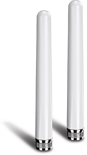 TRENDnet 5/7 dBi Outdoor Dual Band Omni Antenna Kit, TEW-AO57, N-Type Male Connectors, Supports 2.4 & 5 GHz, Omni-Directional Antennas, Use with 802.11ac/n/g/b/a Routers & Access Points