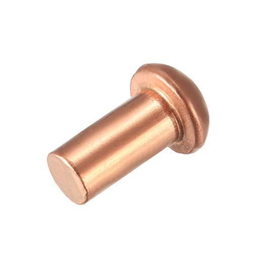 uxcell 20 Pcs 5/16' x 5/8' Round Head Copper Solid Rivets Fasteners
