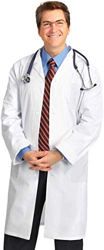 Utopia Wear Professional Lab Coat for Men - Laboratory CoatKick Pleat, White