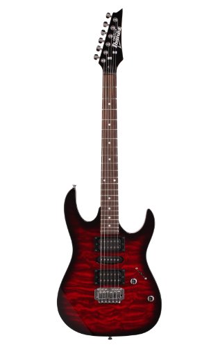 Ibanez 6 String Solid-Body Electric Guitar, Right, Transparent Red Burst (GRX70QATRB)