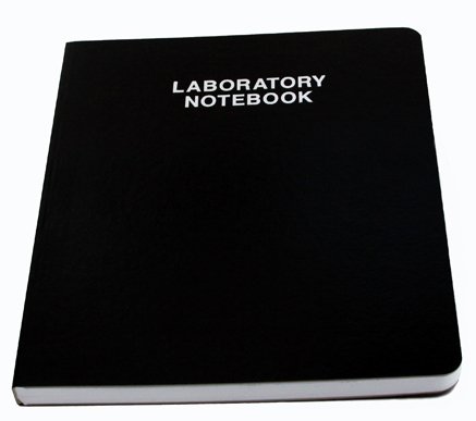 Scientific Notebook Company Flush Trimmed, Model #2001 Research Laboratory Notebook, 192 Pages, Smyth Sewn, 9.25 X 11.25, 4x4 Grid (Black Cover)