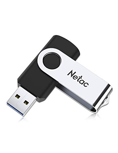 Netac 128GB USB 3.0 Flash Drive, USB Stick Speed up to 90MB/s, Thumb Drive Rotated Design, Memory Stick for PC/Laptop/External Storage Data, Jump Drive, Photo Stick Digital for Photos/Videos U505