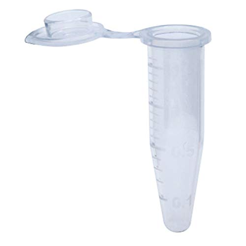 1.5/1.7 mL Microcentrifuge Tubes, Clear, Polypropylene, 500 Tubes, Lot Traceable, Certified DNase & RNase FREE