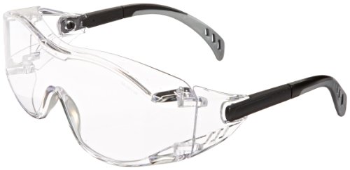 Gateway Safety 6980 Cover2 Safety Glasses Protective Eye Wear - Over-The-Glass (OTG), Clear Lens, Black Temple