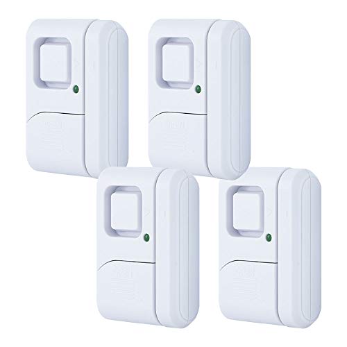 GE Personal Security Window/Door, 4-Pack, DIY Protection, Burglar Alert, Wireless, Chime/Alarm, Easy Installation, Ideal for Home, Garage, Apartment, Dorm, RV and Office, 45174, 4 Pack