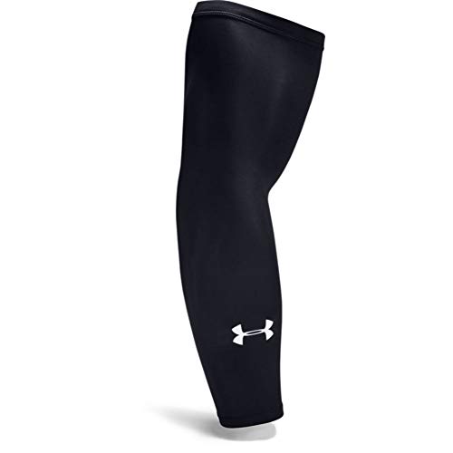 Under Armour Adult Performance HeatGear Compression Arm Sleeve , Black (001)/White , Small/Medium