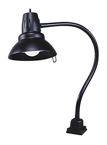 Electrix 7292 BLACK Gooseneck Work Lamp, Incandescent, Clamp-on Mounting, 22' Reach, 100W, 1675 Raw Lumens