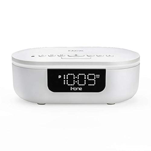 iHome Health POWERUVC PRO - Clinically Proven 360° UV-C Sanitizer | Bluetooth Speaker with Alarm Clock, Auto Dimmer and Dual USB Charging (Model iUVBT1W)