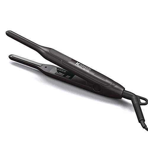 KIPOZI Pencil Flat Iron, Small Flat Iron for Short Hair and Pixie Cut, 3/10 Inch Titanium Beard Hair Straightener with Variable Temperature, Dual Voltage