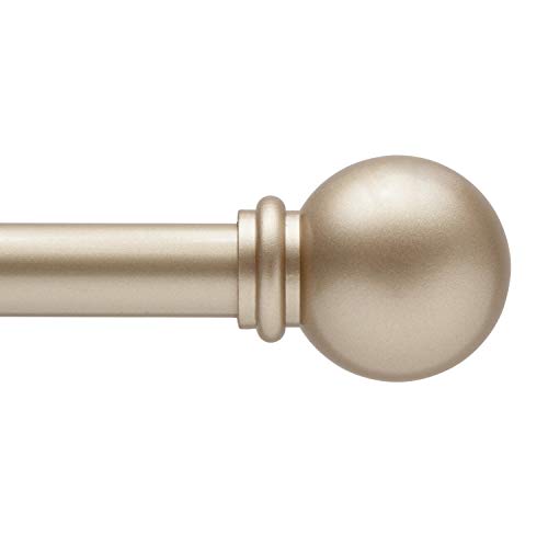 Kenney Chelsea 5/8' Standard Decorative Window Curtain Rod, 48-86', Soft Brass