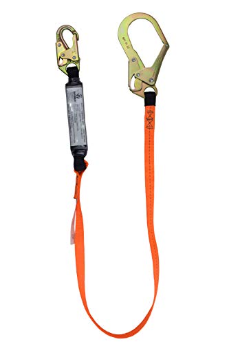 SafeWaze V-Line Economy High-Profile 6 Foot Energy Absorbing Shock Lanyard with Rebar Hook | Construction and Industrial Use, OSHA/ANSI Compliant (FS88565-E)