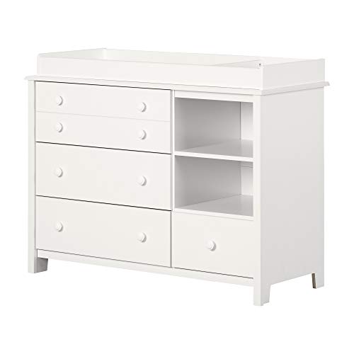 South Shore Little Smileys Changing Table with Removable Changing Station, Pure White