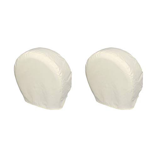 Explore Land Tire Covers 2 Pack - Tough Tire Wheel Protector For Truck, SUV, Trailer, Camper, RV - Universal Fits Tire Diameters 26-28.75 inches, White