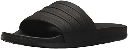 adidas Women's Adilette Comfort Slide Sandal, black/black/black, 9 M US