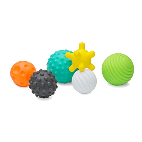 Infantino Textured Multi Ball Set - Textured Ball Set Toy for Sensory Exploration and Engagement for Ages 6 Months and up, 6 Piece Set