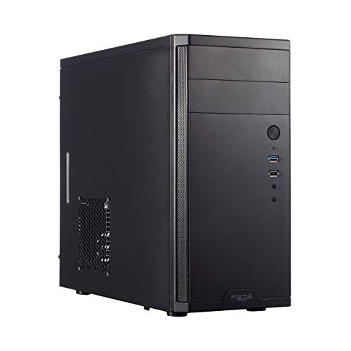 Fractal Design Core 1100 - Mini Tower Computer Case - mATX - High Airflow And Cooling - 1x 120mm Silent Fan Included - Brushed Aluminium Front - Dust Filters - Black