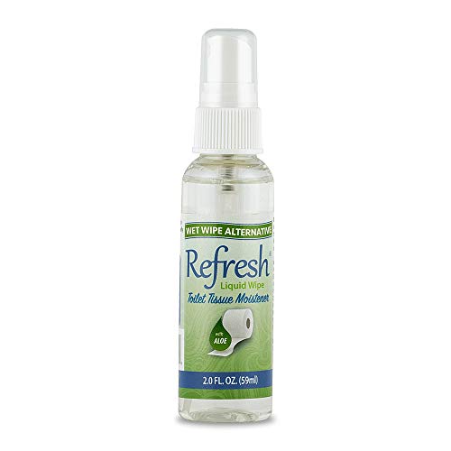 Refresh Liquid Wipe - Toilet Tissue Moistener Spray - 2 oz. (1 Pack). Works on Any Toilet Tissue for a Custom Wipe!