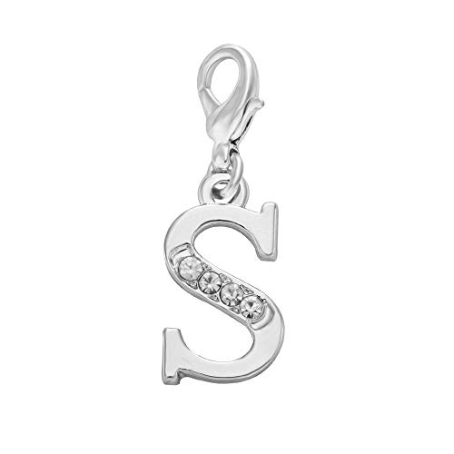 SENFAI 26 Alphabet English Letters Crystal First Initial Name Charms for Bracelet,Necklace,Zipper Puller (S3)