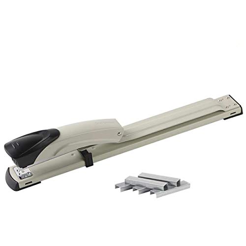 Craftinova Long Reach Stapler,Office Stapler,Includes 2000 Staples,with Visible Window and Adjustable Length 12 inches,20 Sheet Capacity,（Gray）