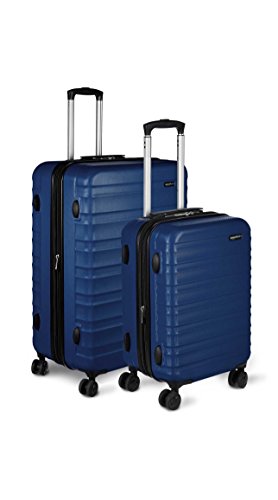 AmazonBasics Hardside Spinner Suitcase Luggage - Expandable with Wheels - 2-Piece Set, Navy Blue