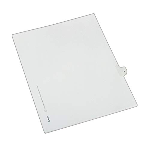 AVERY Individual Legal Exhibit Dividers, Allstate Style, 9, Side Tab, 8.5 x 11 inches, Pack of 25 (82207), White