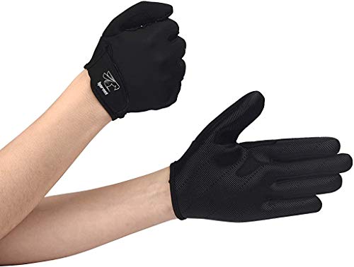 Hornet Watersports Full Finger Black Rowing Gloves with Non-Slip Grip Ideal for Paddling, Sailing, Fishing, Kayaking, Boating and More (S (Fits 6.5”-7”))