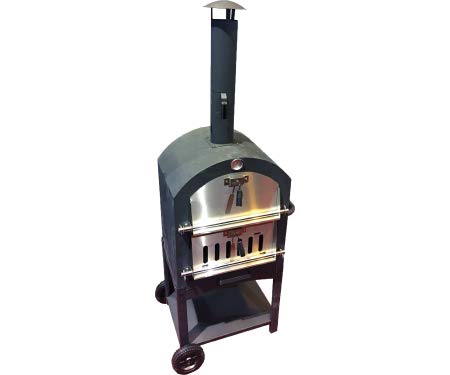 Harbor Gardens KUK002B Monterey Pizza Oven with Stone, Stainless/Enamel Coated Steel,51.25' H X 23.5' W X 16.5' D,Black