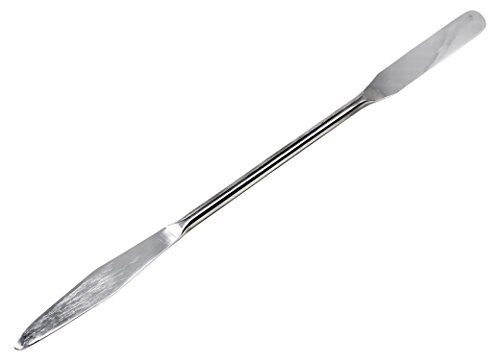 Scientific Labwares Lab Micro Double Ended Spatula Round/Tapered Arrow End, Flat Ends 50 mm X 9 mm, 7' Length, Stainless Steel